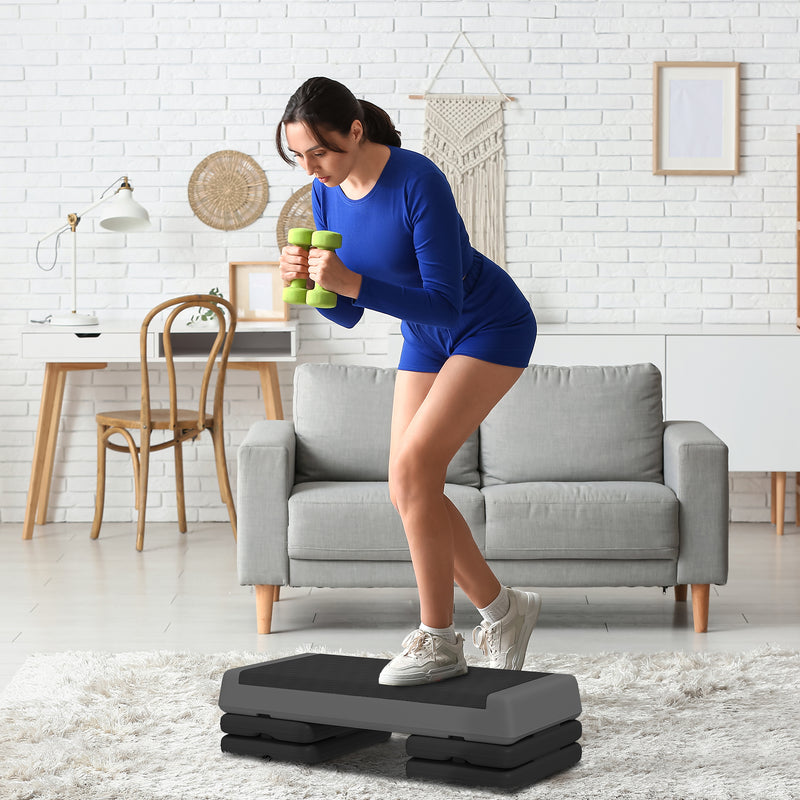 SPORTNOW Aerobic Step, 10.5/15.5/20.5cm Exercise Stepper for Home