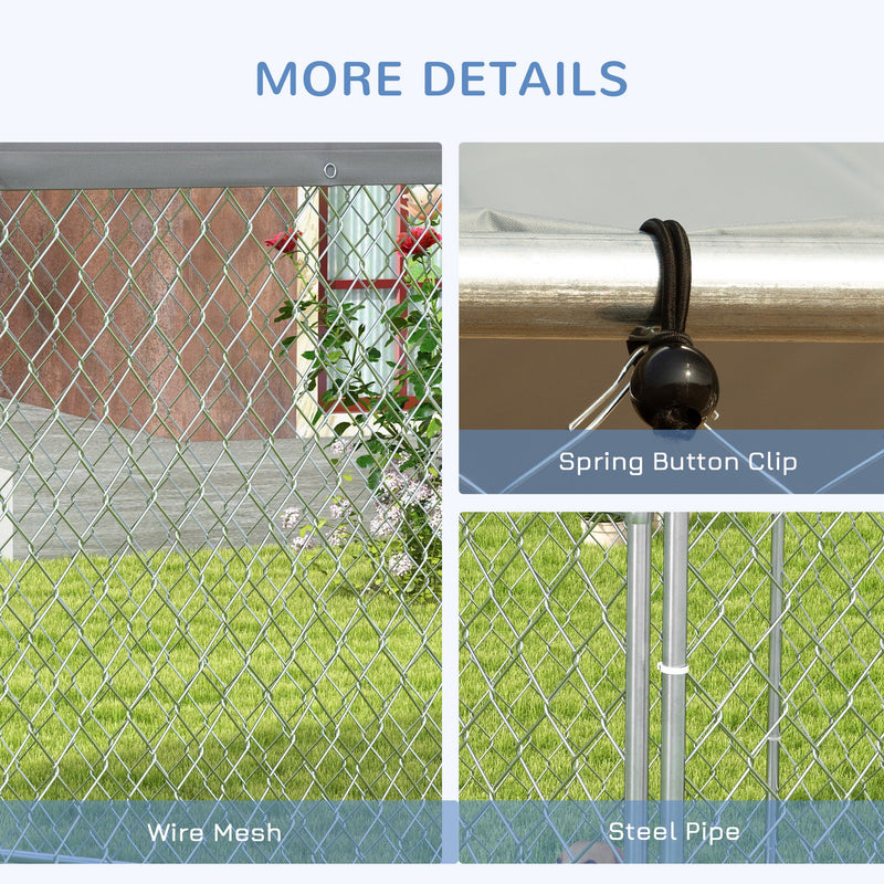 PawHut Outdoor Dog Kennel w/ Water-Resistant UV-Resistant Roof 2.1 x 1.85 x 1.5m