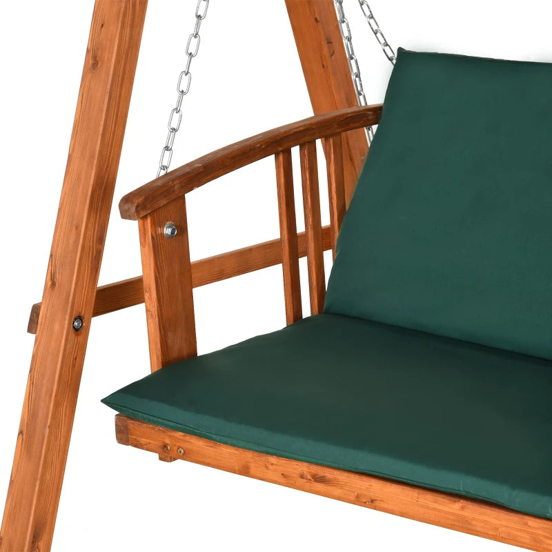 Outsunny Wooden Garden Swing Seat 3 Seater