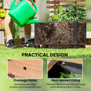 Outsunny Raised Garden Bed, Wooden Planter with Trellis and Wheels