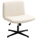 HOMCOM Linen Criss Cross Legged Office Chair with Tilt Function
