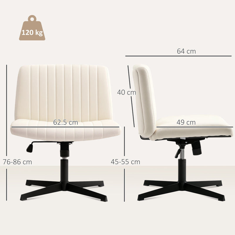 HOMCOM Linen Criss Cross Legged Office Chair with Tilt Function