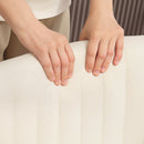 HOMCOM Linen Criss Cross Legged Office Chair with Tilt Function