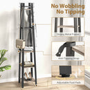 HOMCOM Industrial Coat Stand with 4 Storage Shelves and 8 Hooks