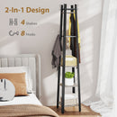 HOMCOM Industrial Coat Stand with 4 Storage Shelves and 8 Hooks
