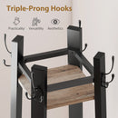 HOMCOM Industrial Coat Stand with 4 Storage Shelves and 8 Hooks