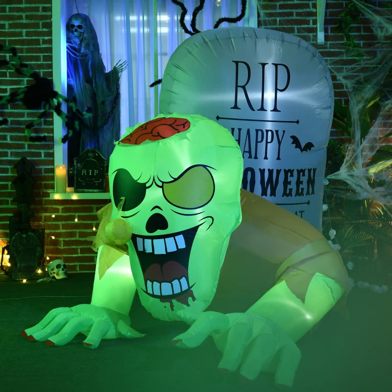 HOMCOM Halloween Inflatable Green Ghost 5ft 150cm