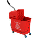 HOMCOM 20L Mop Bucket With Wringer Handle On Wheels For Floor Cleaning