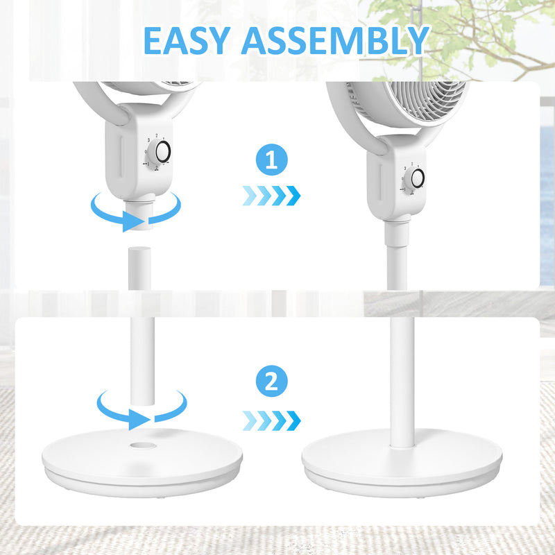 HOMCOM Pedestal Fan, Air Circulation Fan with Oscillating, Tilt, for Home