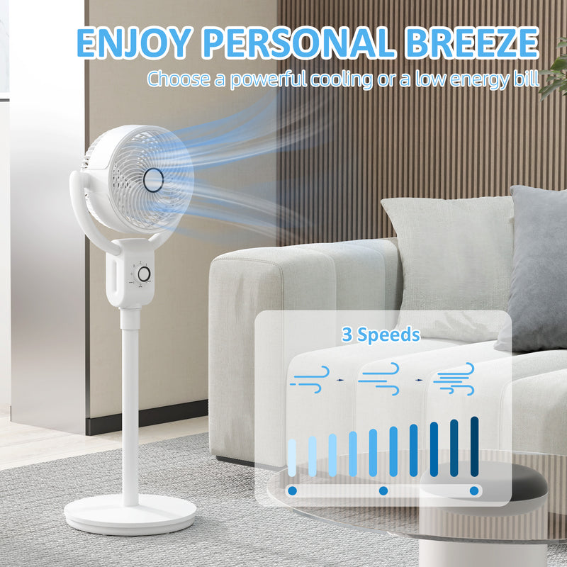 HOMCOM Pedestal Fan, Air Circulation Fan with Oscillating, Tilt, for Home