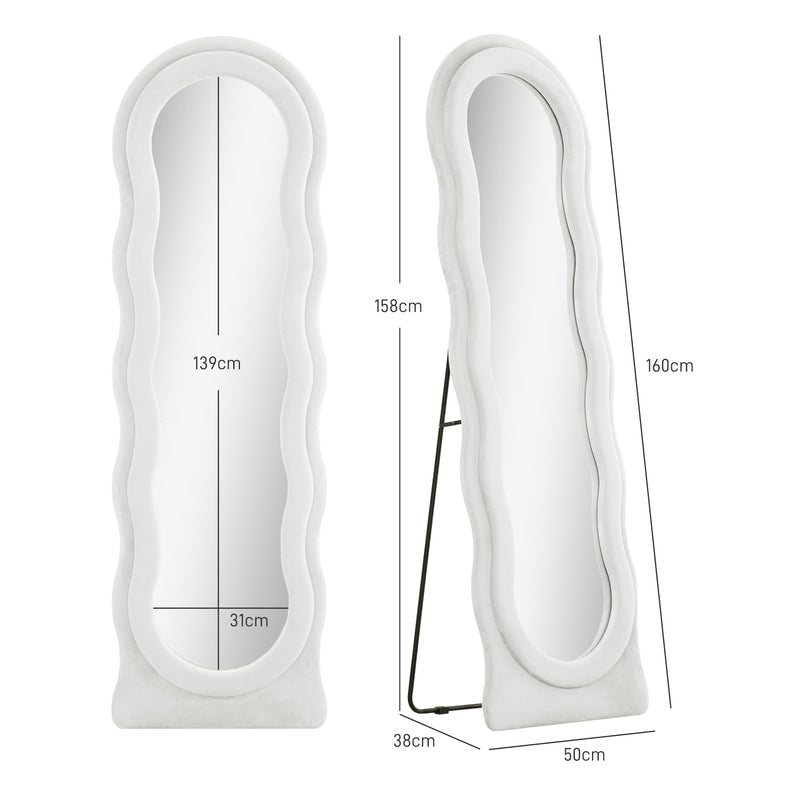 HOMCOM Full Length Mirror, Standing, Leaning or Wall Mirror