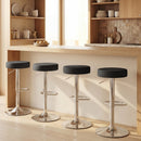 HOMCOM Bar Stools Set of 2, Height Adjustable Breakfast Bar Chairs, Black