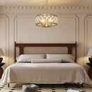 HOMCOM Adjustable Ceiling Light With 4 Light, Modern Crystal Chandelier