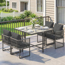 Outsunny 4-Seater Garden Dining Set With Space-Saving Chairs, Black