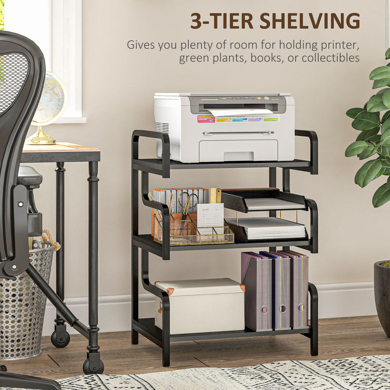 HOMCOM 3-Tier Storage Shelf, Metal Shelves For Storage For Home Office, White