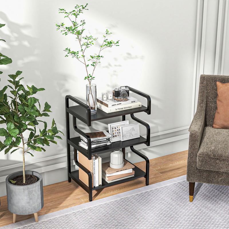 HOMCOM 3-Tier Storage Shelf, Metal Shelves For Storage For Home Office, White