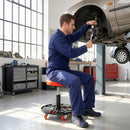 HOMCOM Pneumatic Adjustable Mechanic Stool W/ Tool Tray, Wheels