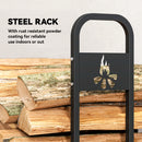 Outsunny Steel Firewood Log Rack, 300 kg Indoor Outdoor Fireplace Log Holder