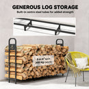 Outsunny Steel Firewood Log Rack, 300 kg Indoor Outdoor Fireplace Log Holder