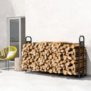 Outsunny Steel Firewood Log Rack, 300 kg Indoor Outdoor Fireplace Log Holder
