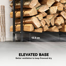 Outsunny Steel Firewood Log Rack, 300 kg Indoor Outdoor Fireplace Log Holder