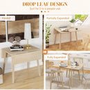 Extendable Kitchen Table For 2-4, Folding Drop Leaf Dining Table For Small Space