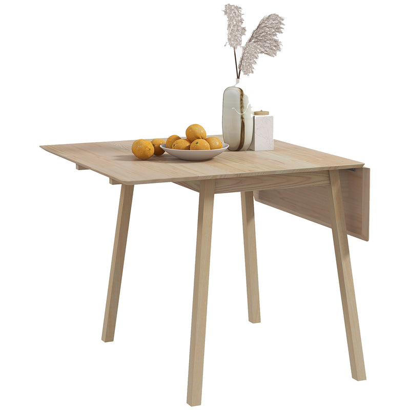 Extendable Kitchen Table for 2-4, Folding Drop Leaf Dining Table for Small Space