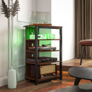 HOMCOM TV Stand with Lights, 4-Tier Storage Shelves for TVs up to 29"