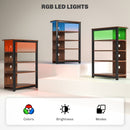 HOMCOM TV Stand with Lights, 4-Tier Storage Shelves for TVs up to 29"