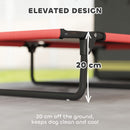 PawHut Raised Dog Bed with Breathable Mesh for Large Dogs, Red