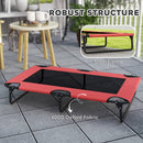 PawHut Raised Dog Bed with Breathable Mesh for Large Dogs, Red