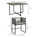 Outsunny Rattan Dining Set, Rattan Cube Dining Sets W/ Space-saving Design