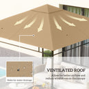 Outsunny 3 x 3 m Gazebo Canopy Replacement Cover, Gazebo Roof Replacement