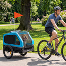 PawHut Dog Bike Trailer w/ Flip-Down Ramp Tailgate, Reflectors, Blue