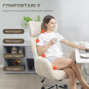 HOMCOM Office Chair With Adjustable Headrest, Comfy Desk Chair, Pale Grey