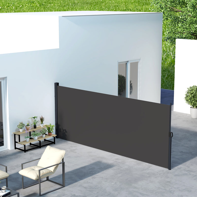 Outsunny Side Awning Retractable, Privacy Screen, 400x160cm
