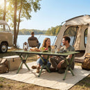 Outsunny 4ft Folding Camping Table, Picnic Table with Roll Up Top, Green