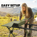 Outsunny 4ft Folding Camping Table, Picnic Table with Roll Up Top, Green