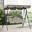Outsunny Outdoor 3-person Metal Porch Swing Chair Bench Canopy Green
