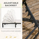 Outsunny 2 Pieces Rattan Sun Loungers w/ Padded Cushion for Poolside Cream White