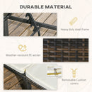 Outsunny 2 Pieces Rattan Sun Loungers w/ Padded Cushion for Poolside Cream White