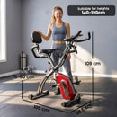 SPORTNOW 3-In-1 Folding Exercise Bike with Resistance Bands, Red