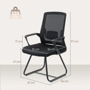 HOMCOM Desk Chair No Wheels, Meeting Chair with Mesh Back for Waiting Room