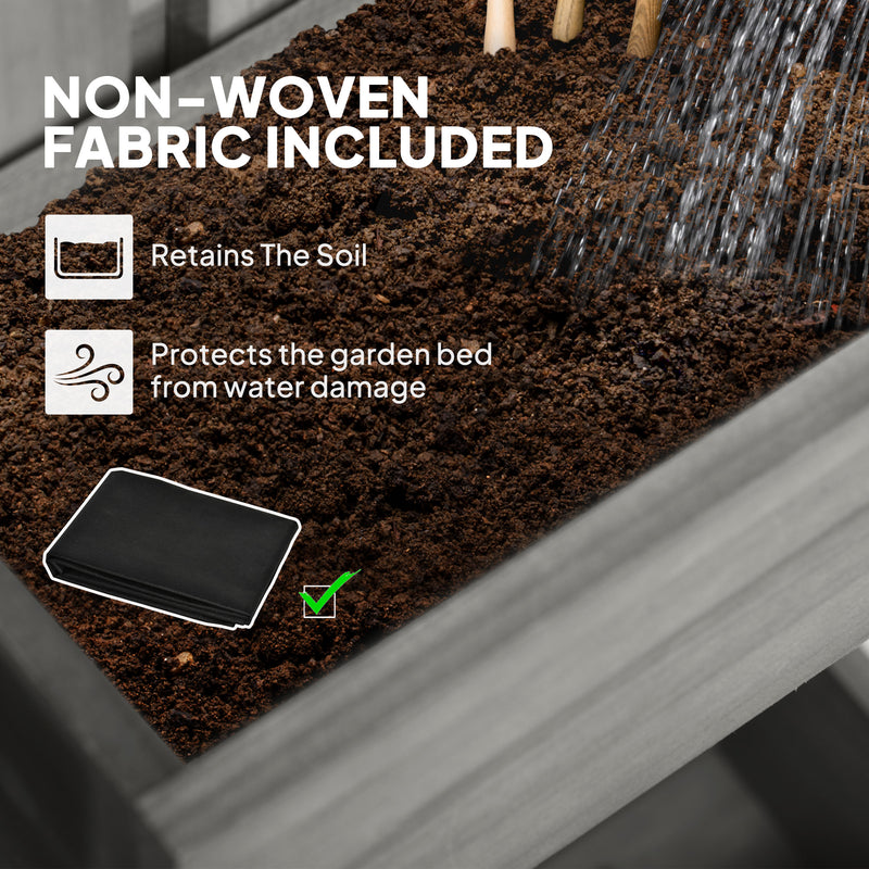 Outsunny Wooden Garden Planters With Trellis Wall-mounted Raised Garden Bed