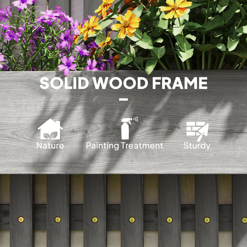 Outsunny Wooden Garden Planters With Trellis Wall-mounted Raised Garden Bed