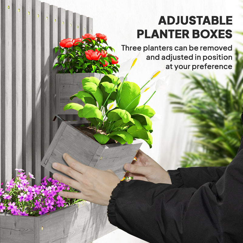 Outsunny Wooden Garden Planters With Trellis Wall-mounted Raised Garden Bed
