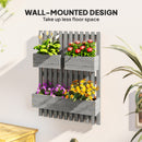 Outsunny Wooden Garden Planters With Trellis Wall-mounted Raised Garden Bed