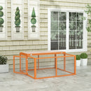 PawHut Rabbit Hutch, Folding Wooden Rabbit Run With Openable Top, Orange