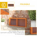 PawHut Rabbit Hutch, Folding Wooden Rabbit Run With Openable Top, Orange