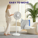 HOMCOM 40 Cm Standing Pedestal Fan, Quiet Electric Cooling Floor Fan, White